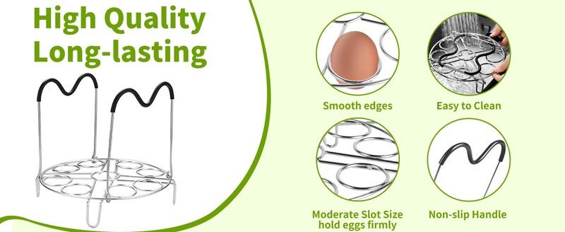 Steamer Cooling Rack Trivet Accessory Set, Include 9-holes Egg Steamer Cooking gallery