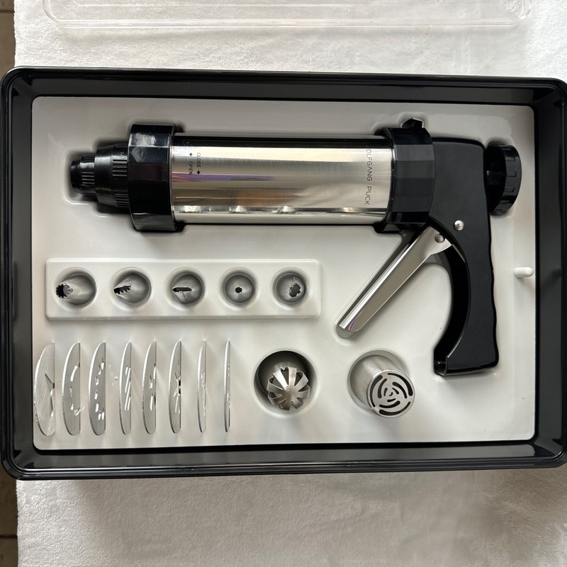 Wolfgang Puck Bistro Collection Black Stainless Steel Cookie Press Set