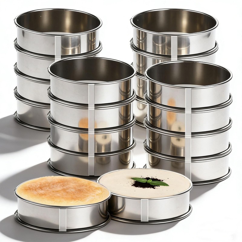 16packs English Muffin Rings Crumpet Rings 4 Inch Stainless Steel Double Roll…
