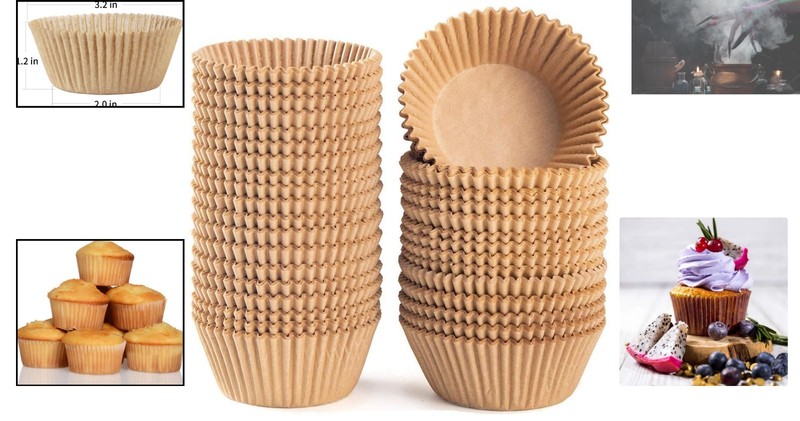 500 Count Natural Cupcake Liners - Odorless, Grease-Proof & Eco-Friendly gallery