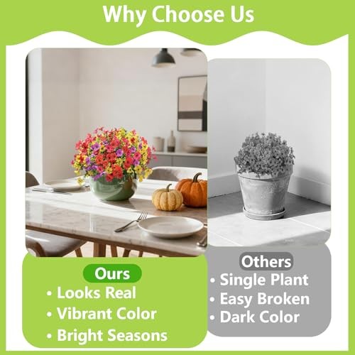 12 Bundles Artificial Flowers for Spring Summer Outdoor Decoration Mixed Color gallery