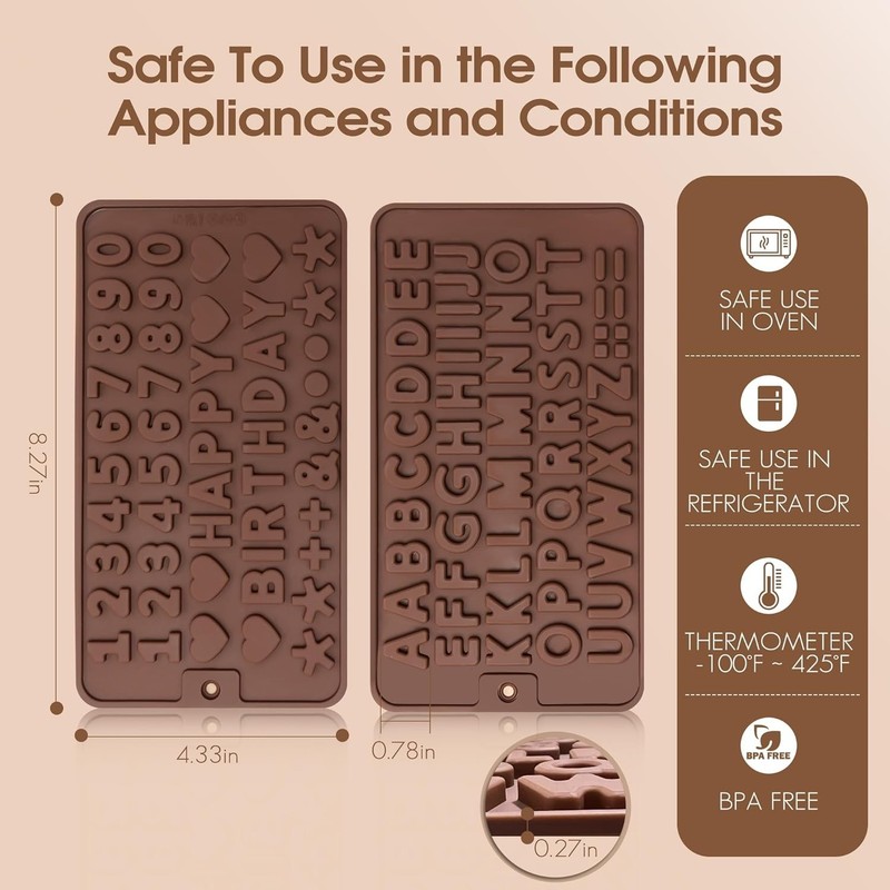 Silicone Letter and Number Molds for Cakes and Chocolates gallery
