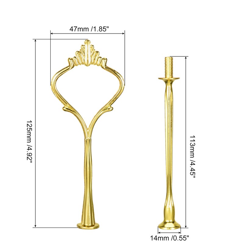 1 Set Cake Tray Stand Handle Plate Hardware Fitting 3-Tiers Crown Gold gallery
