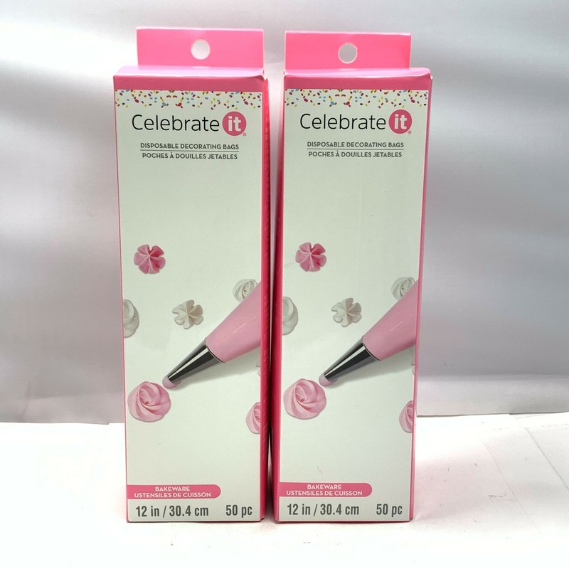 Celebrate It Disposable Decorating Bags Bakeware 12 in/ 30.4 cm (50 pc) LOT OF 2