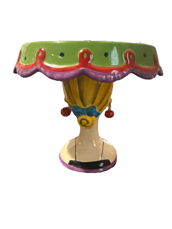 Babs Apple Tree Decorative Pedestal Plate Cake Stand Mint Condition W/ Earrings gallery