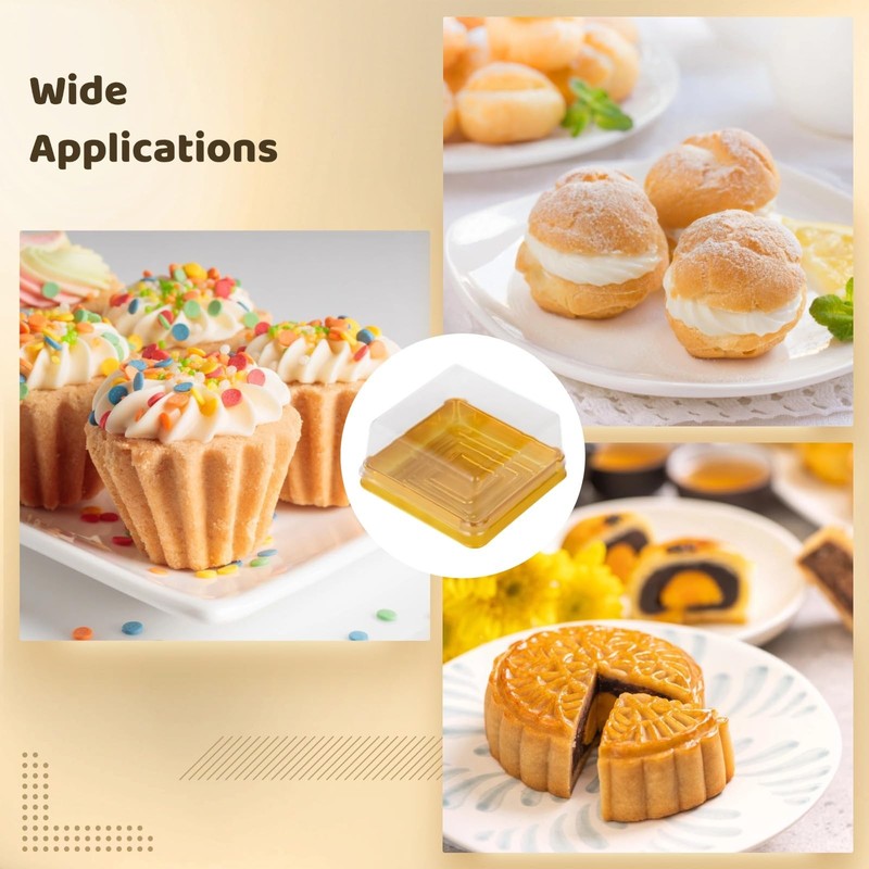 100 Pcs Mini Cupcake Containers, Moon Cake Box with Lids, Mini Cake Container... gallery
