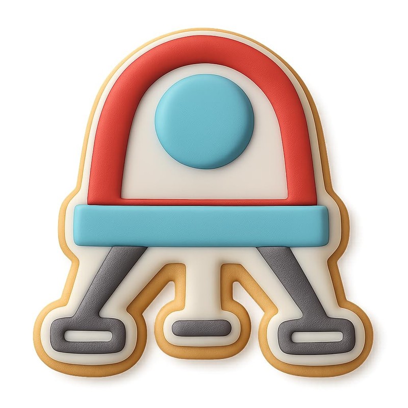 Lunar Spaceship Cookie Cutter & Stamp – 4×3.2