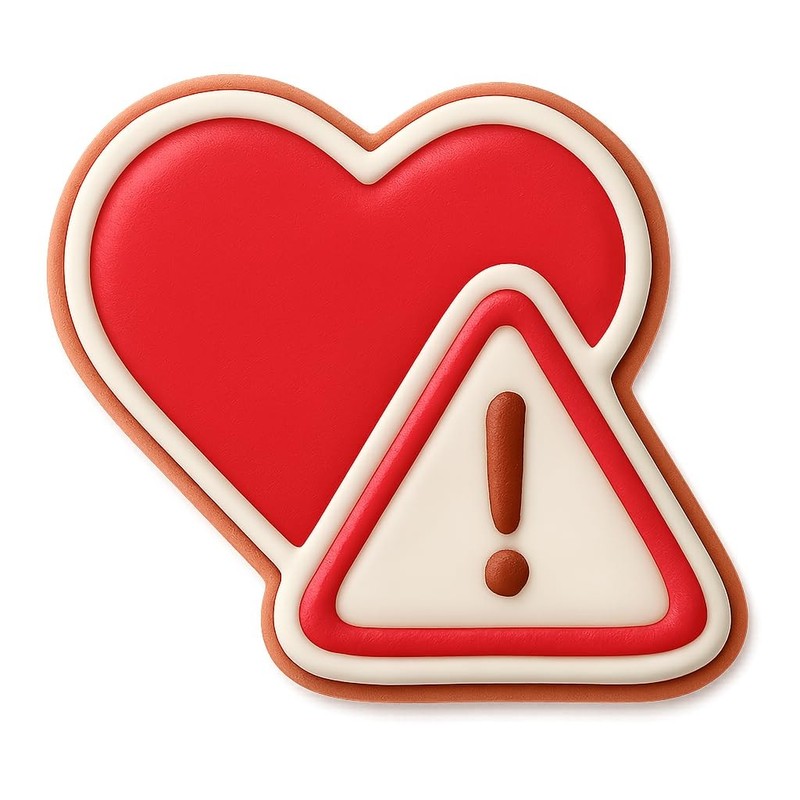 Heart with Warning Sign Cookie Cutter & Stamp, Fondant & Clay - 4x3.5 gallery