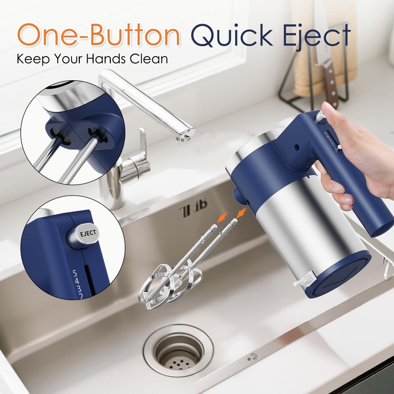 600W Hand Mixer, 5-Speed Hand Held Mixer for Baking, Lightweight Stainless St... gallery