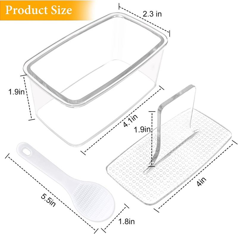 2PCS Clear Musubi Press Mold, Non-Stick Musubi Maker, Bpa-Free Onigiri Mold gallery