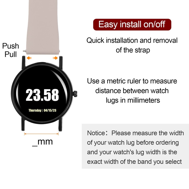 Silicone Watch Strap 22mm with Gold, Pink Clasp gallery