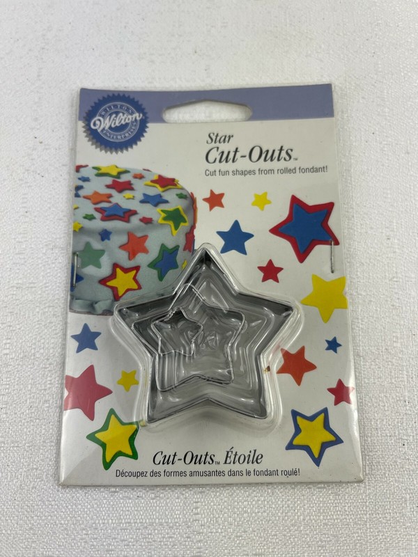 VTG 2004 Wilton STAR Fondant Cut Outs Set of 3 for Cake Decoration NEW