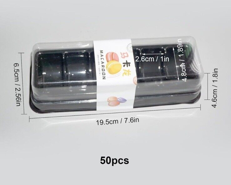 Macaron Boxes with Clear Lids Bulk Macaroon Container Macaroon Packaging Box 50p gallery