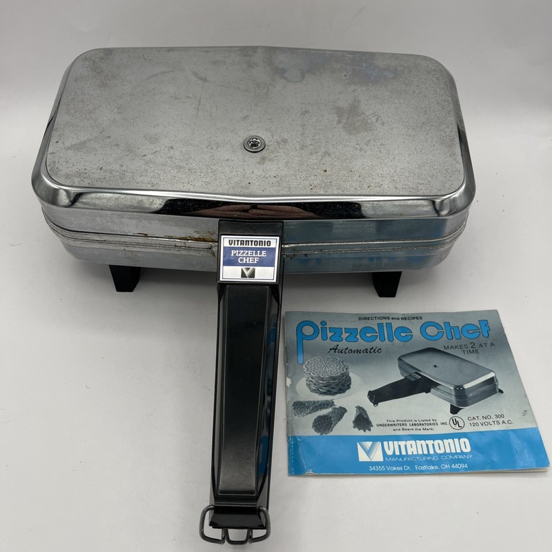 Vintage Vitantonio Pizzelle Chef Maker 300 Italian Cookie Press Tested Works
