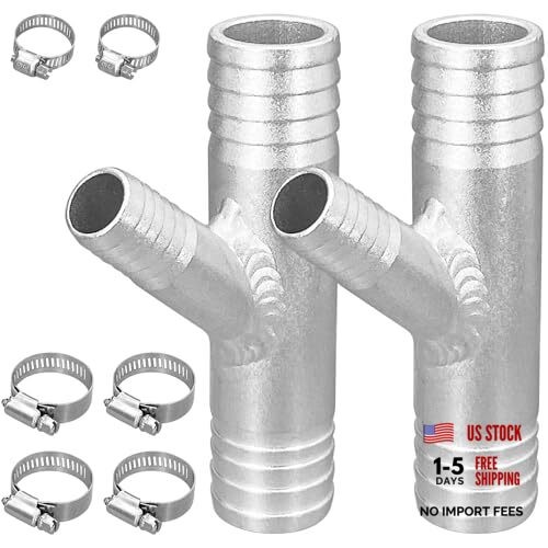 1 Set 1 Inch to 5/8 Aluminum CAB Heater Y Fitting Compatible with UTV SXS RZR