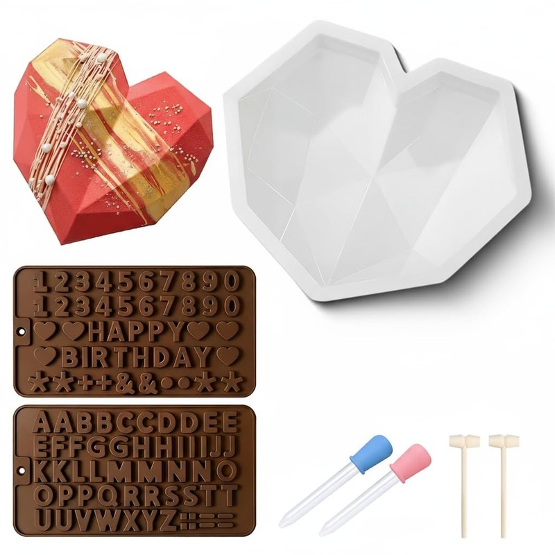 Breakable Heart Mold Hammer Chocolate Set Food Grade Silicone Candy Making