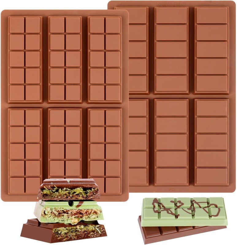 Silicone Chocolate Bar Mold Set Non-Stick Food Grade Deep Bar Mold 2pc