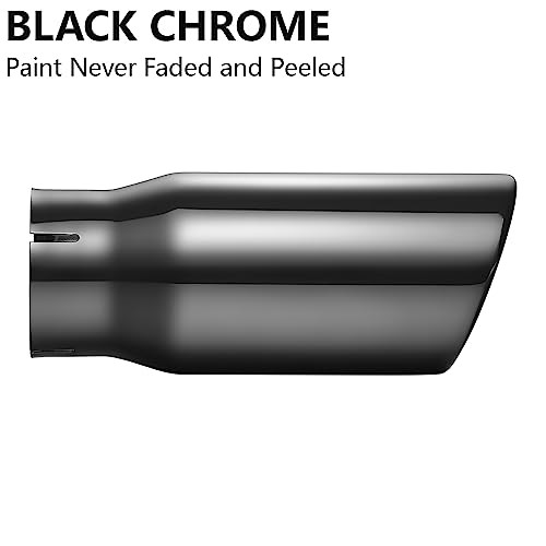 Black Chrome Exhaust Tips 3.5" Inlet, 3.5" 3.5" inlet - 5" outlet, 12" long gallery