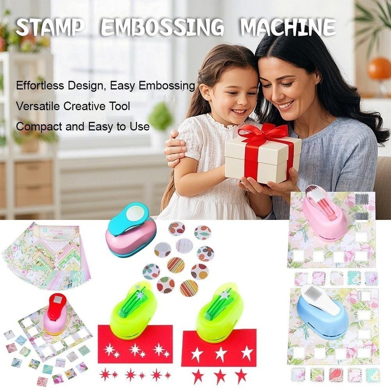 Embossing Machine Stamp Shape Craft Punch Round Hole Punch Toothed Puncher gallery