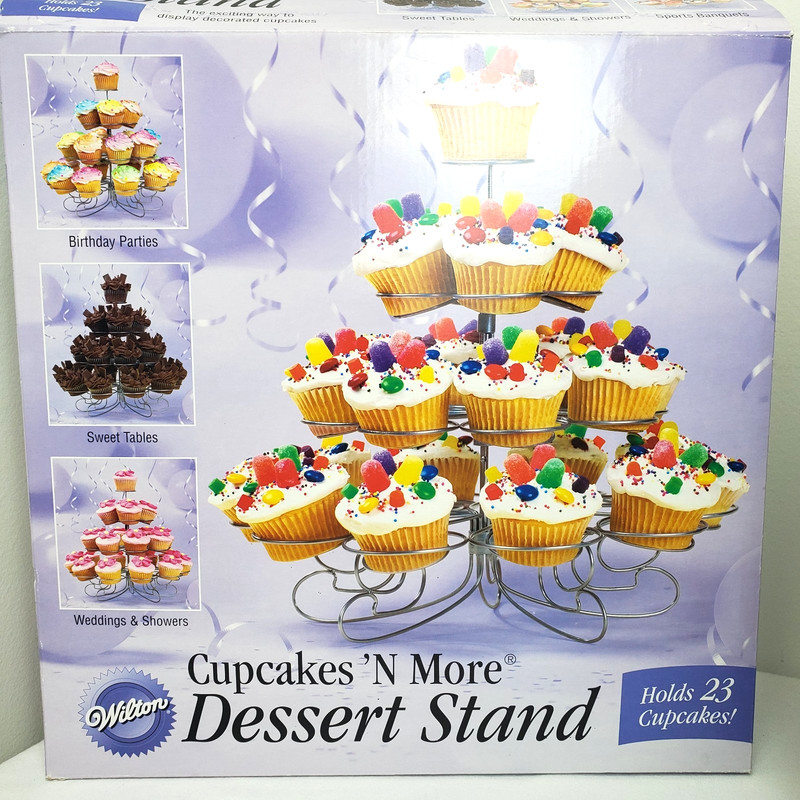 Wiltons Cupcake Stand 23 Cupcakes N More New Original Box Silver Display Bakery