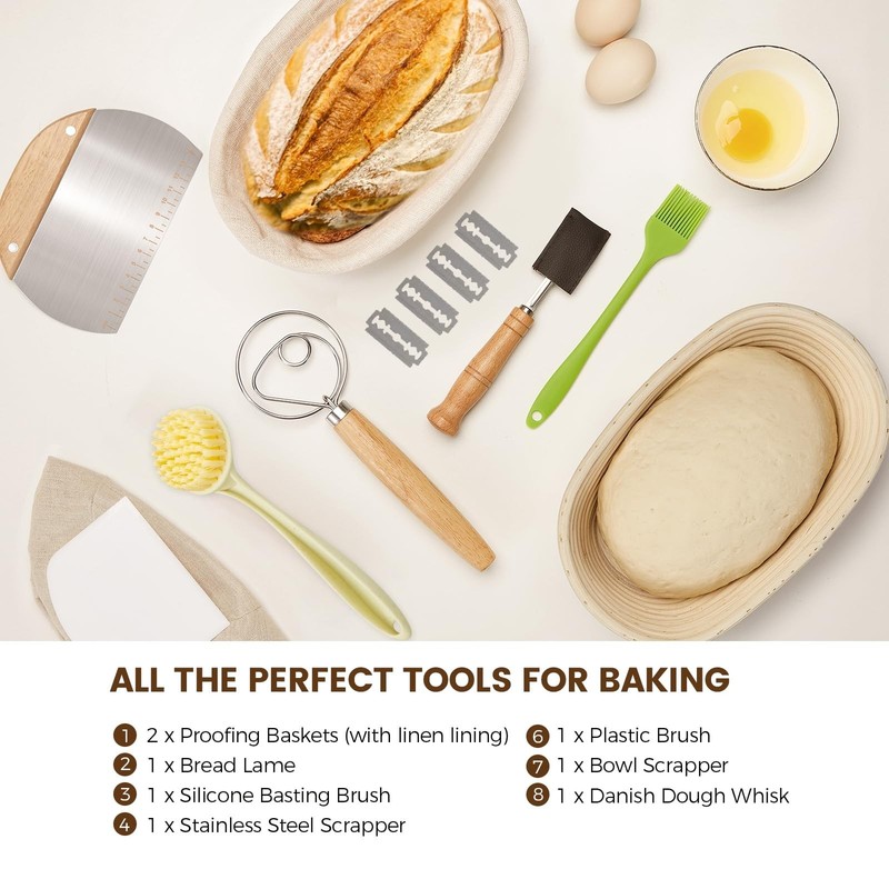 Banneton Bread Proofing Baskets and Sourdough Bread Baking Supplies - Sourdou... gallery