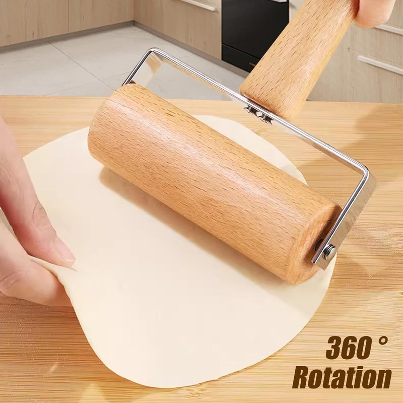 Small Wooden Dough Rolling Pin NonStick Pizza T Type 12x16.5 cm Kitchen gallery