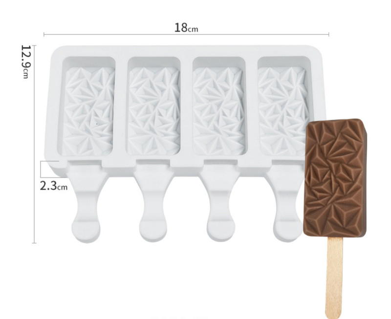 CAKESICLE MOLD (4 Cavity), Popsicle Mold, Silicone Ice Cream Mold, Baking