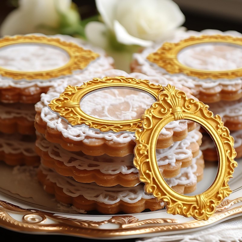 4 Pcs Baroque Style Photo Frame Silicone Molds for Clay Chocolate Candy gallery
