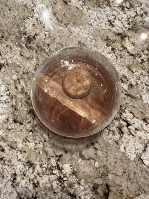 Wood and Brass Cheese Board w/ Glass Cloche gallery