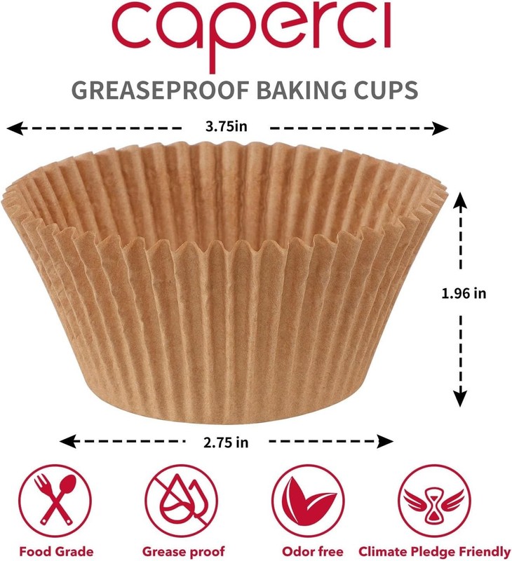 Jumbo Cupcake Liners Natural Muffin Baking Cups 300-Count No Smell Food Grade gallery