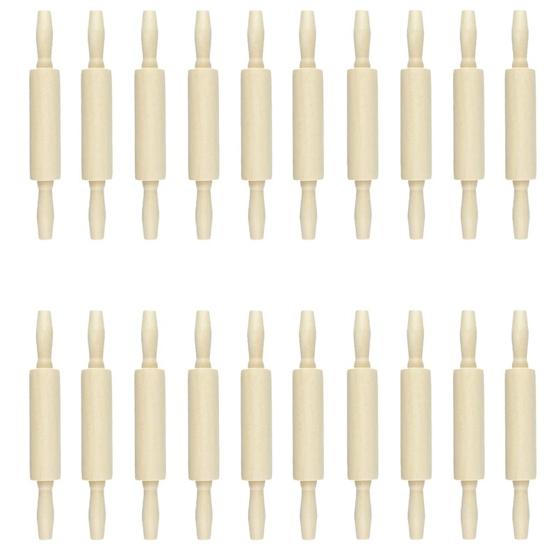20 PCS Wood Small Rolling Pin Kids 7.9 Inch Home Kitchen Pastry Baking