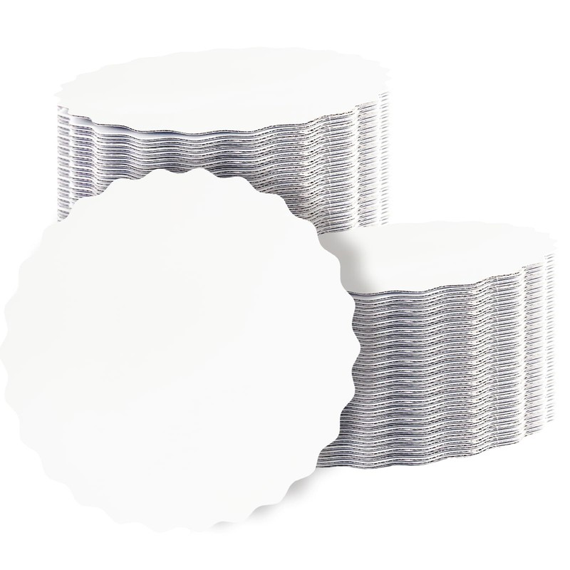 13 Inch White Wave Cake Boards Round 15-Packs Circles Rounds Base Food-Grade …