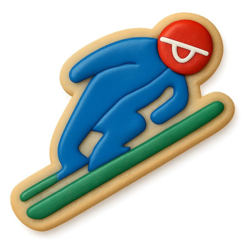 Ski Jumping Silhouette Cookie Cutter & Stamp, Fondant & Clay - 4x2.4 gallery