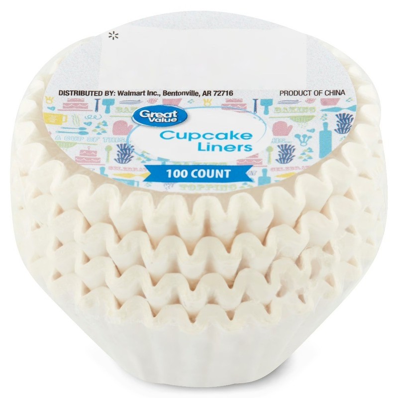 (12 pack) Great Value Mini Cupcake Liners, White, 100 Count gallery