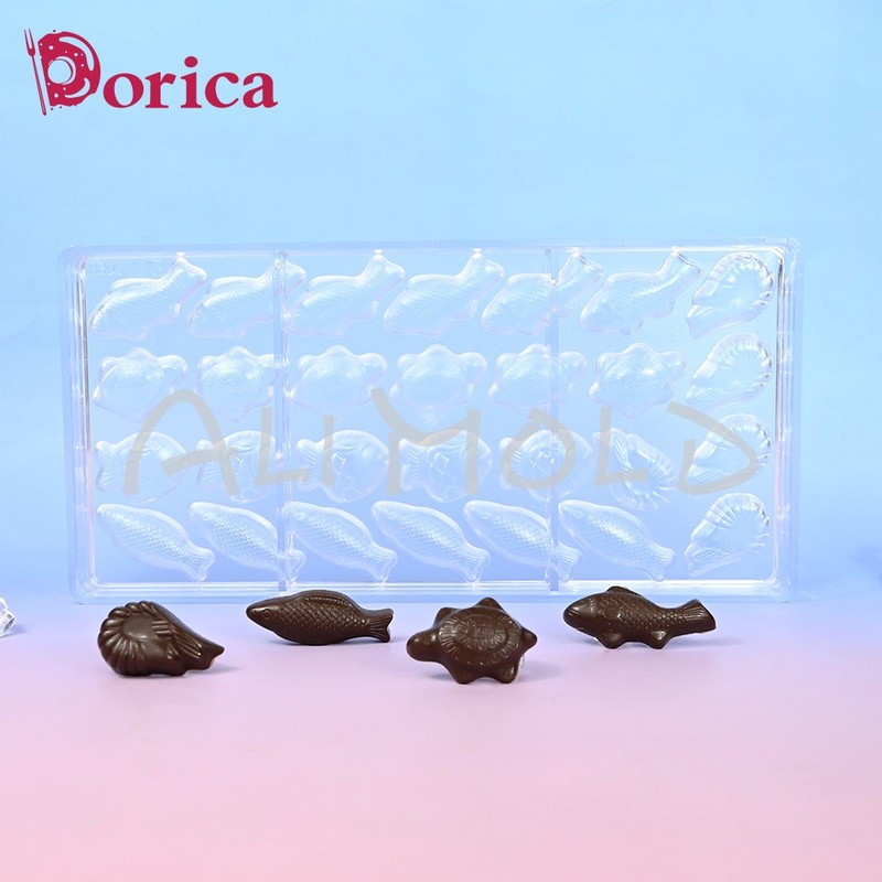 Turtle Fish Polycarbonate Chocolate Molds DIY Marine Animal Buttercream Moulds gallery