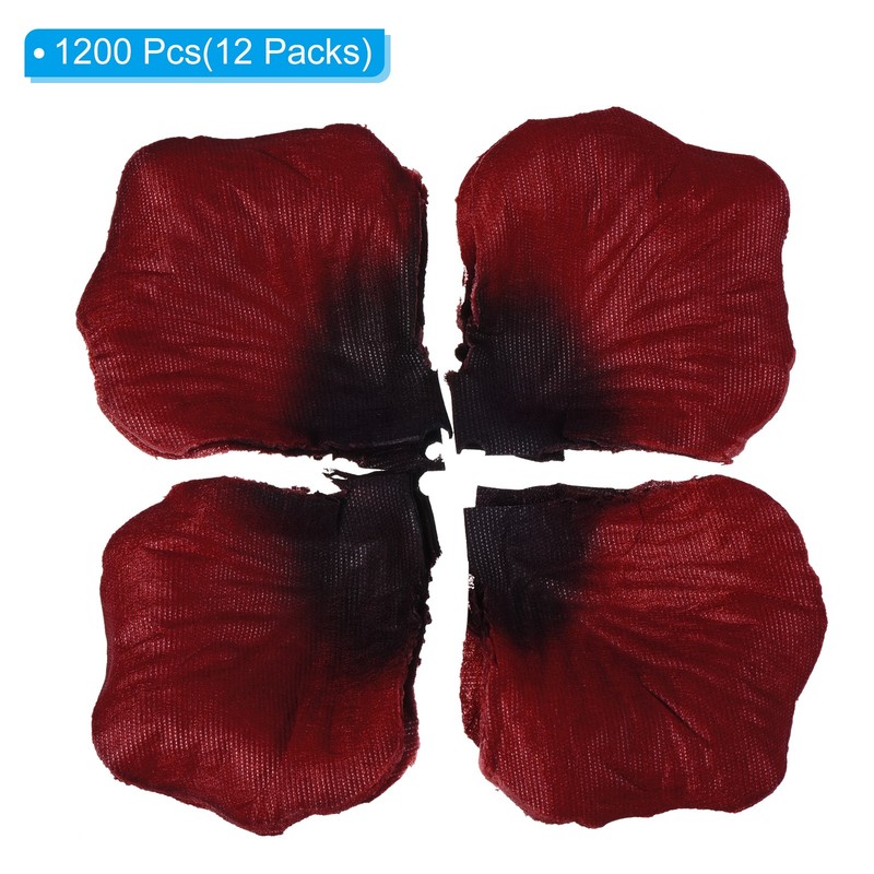 1200Pcs Artificial Rose Petals Silk Flower Decoration Burgundy Black gallery