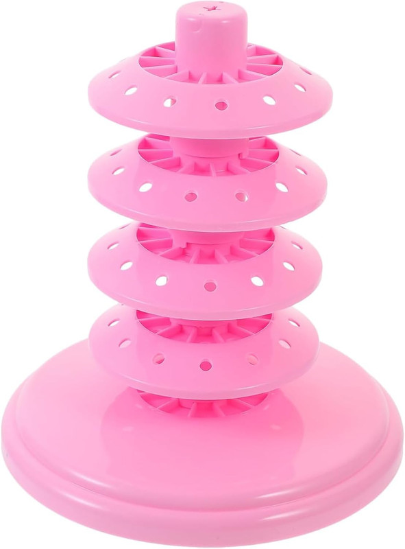 48-Hole Adjustable 4-Tier Cake Pop Stand & Lollipop Display Holder, Pink Plastic