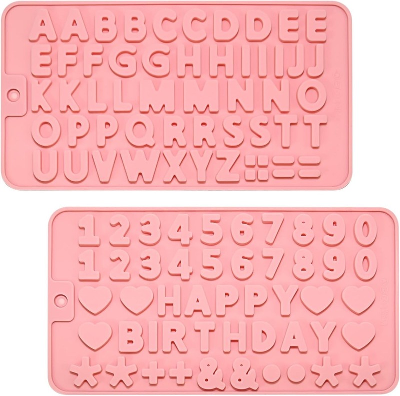 2 PCS Silicone Letter Molds and Number Molds for Chocolate | Reusable Alphabet
