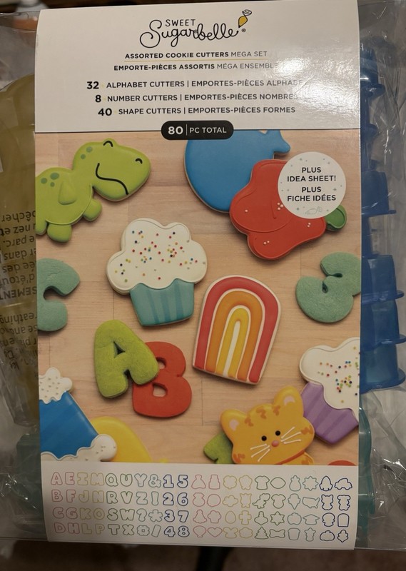 Sweet Sugarbelle 80pc Cookie Cutter Set – Alphabet, Numbers, Shapes + Guide