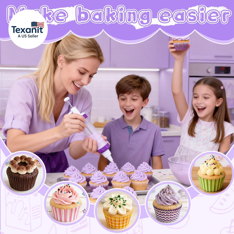 Dessert Decorating Syringe Set, Icing Dispenser Tool, Dessert Decorator Pro with gallery