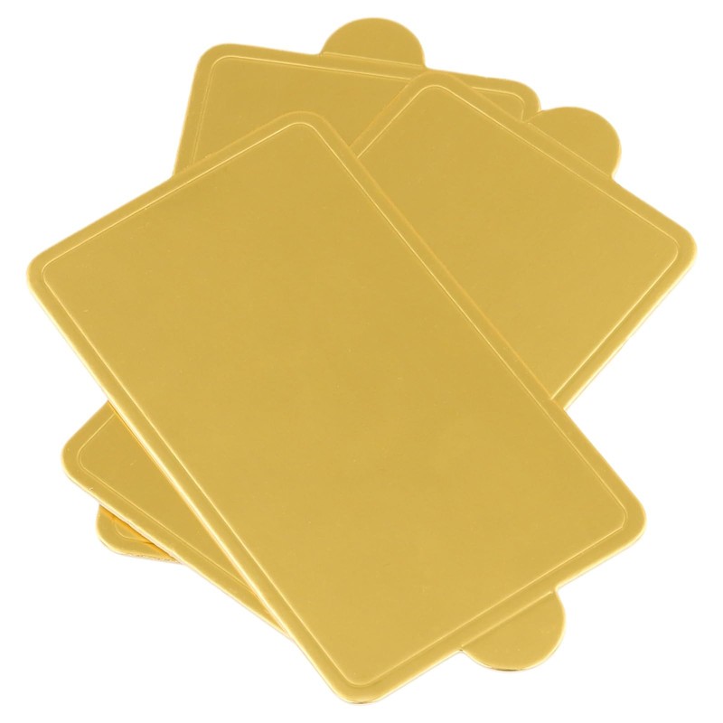 200 PCS Mini Gold Rectangular Cake Board Small Mousse Cupcake Base 3.94x2.36" gallery