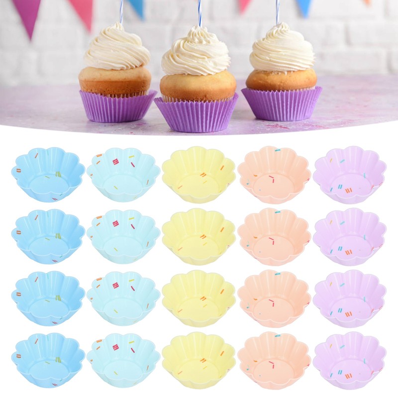 20Pcs Small Cake Cup Baking Mold Reusable Easy Clean Silicone Mini Cupcake gallery