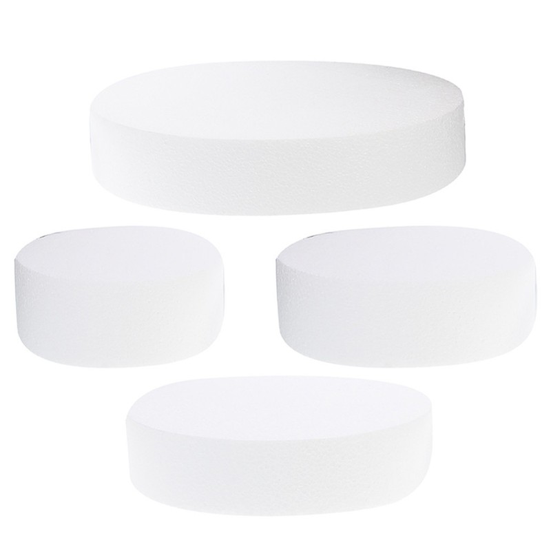 4Pcs Compact White Foam Cake Models Reusable Wedding Cake Dummies gallery