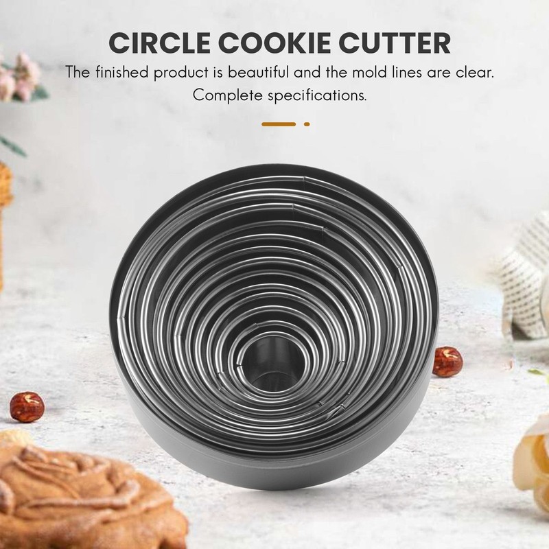 14Pcs/Set Round Cookie Biscuit Cutter Set Stainless Steel Mousse Cake Mold8910 gallery