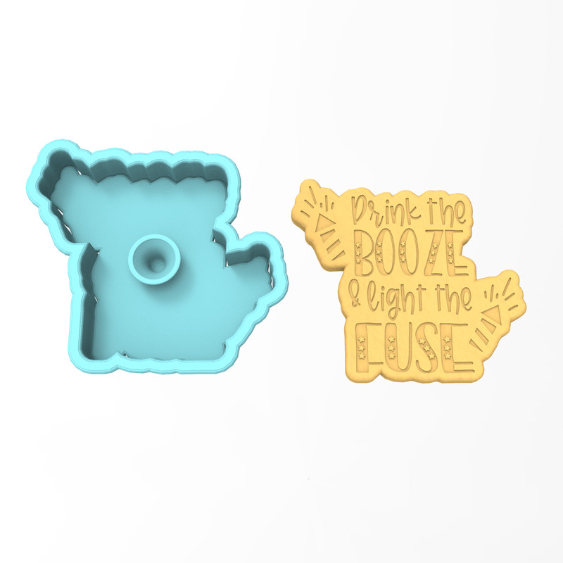 Drink the Booze Light the Fuse Cookie Cutter & Stamp | USA 4th Fourth of July gallery