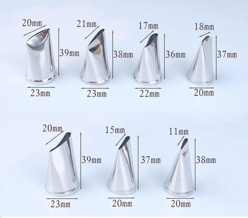 Cake Decorating Tool Kit, 7Pcs Stainless Steel Icing Piping Nozzle Tips, 4Pcs Ca gallery