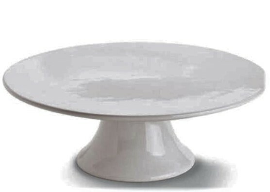 Pampered Chef #1957 White Ceramic Cake Stand Pedestal NIB 13” Diameter (Retired)