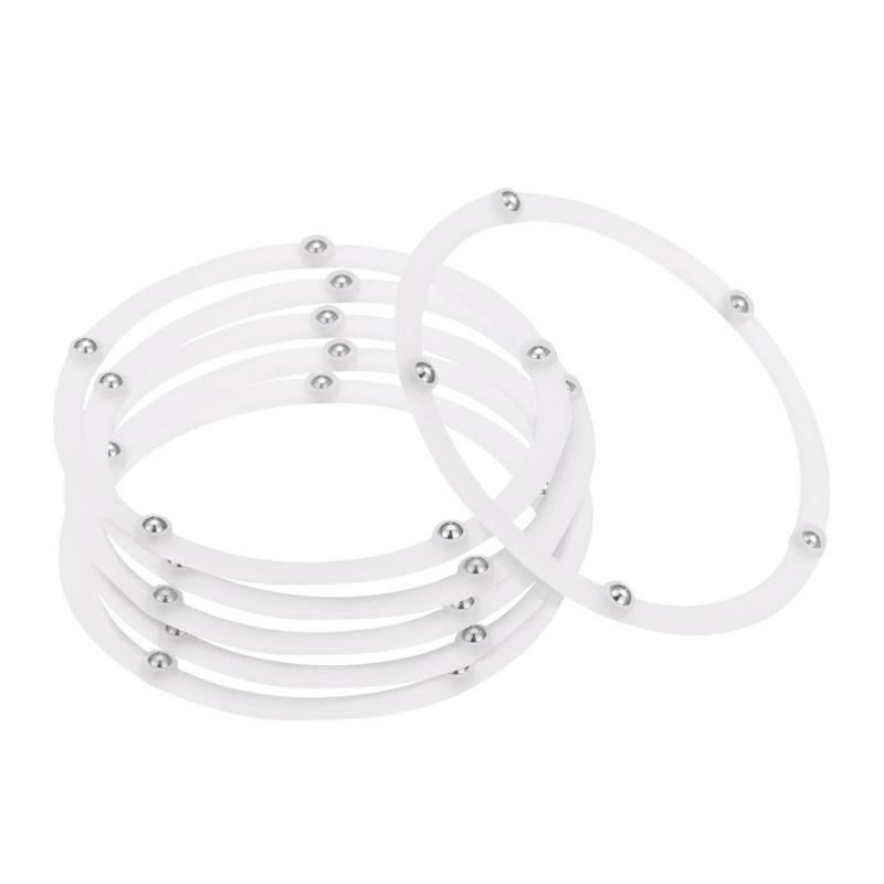 4.8 Inch Rotary Swivel Bracket with Steel Ball Bearings, White 6pcs