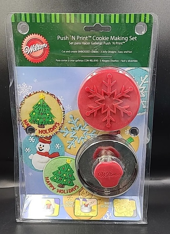 NEW Wilton Push N Print Christmas Cookie Making Set – FREE Shipping!