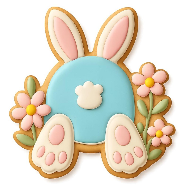 Springtime Bunny Butt Cookie Cutter & Stamp – 4×3.2 Fun Kitchen Baking